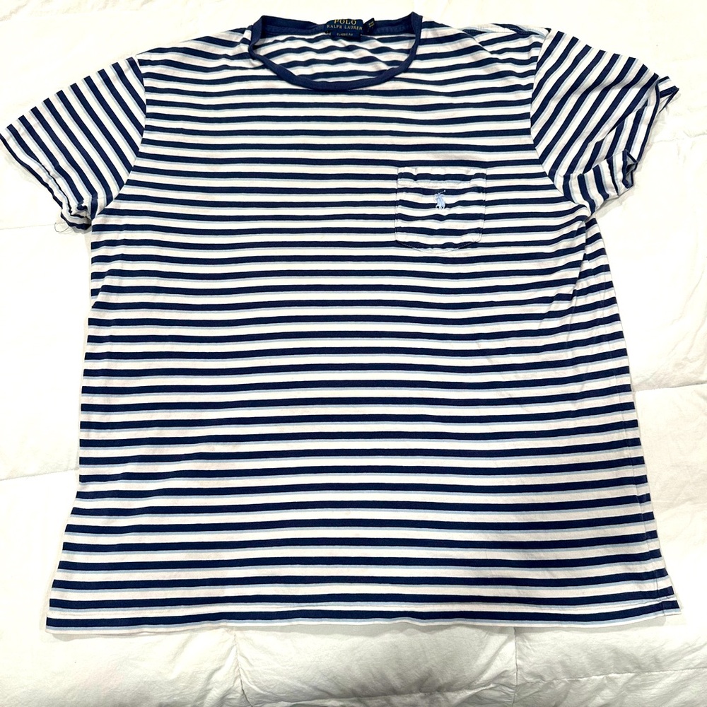 POLO BLUE STRIPE TEE SHIRT